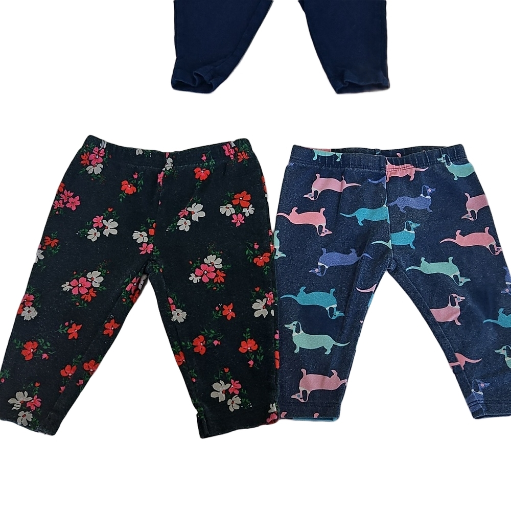 Bundle Of Baby Girls Pants & Onesie Size 6 Months 5 Pieces - Picture 3 of 4